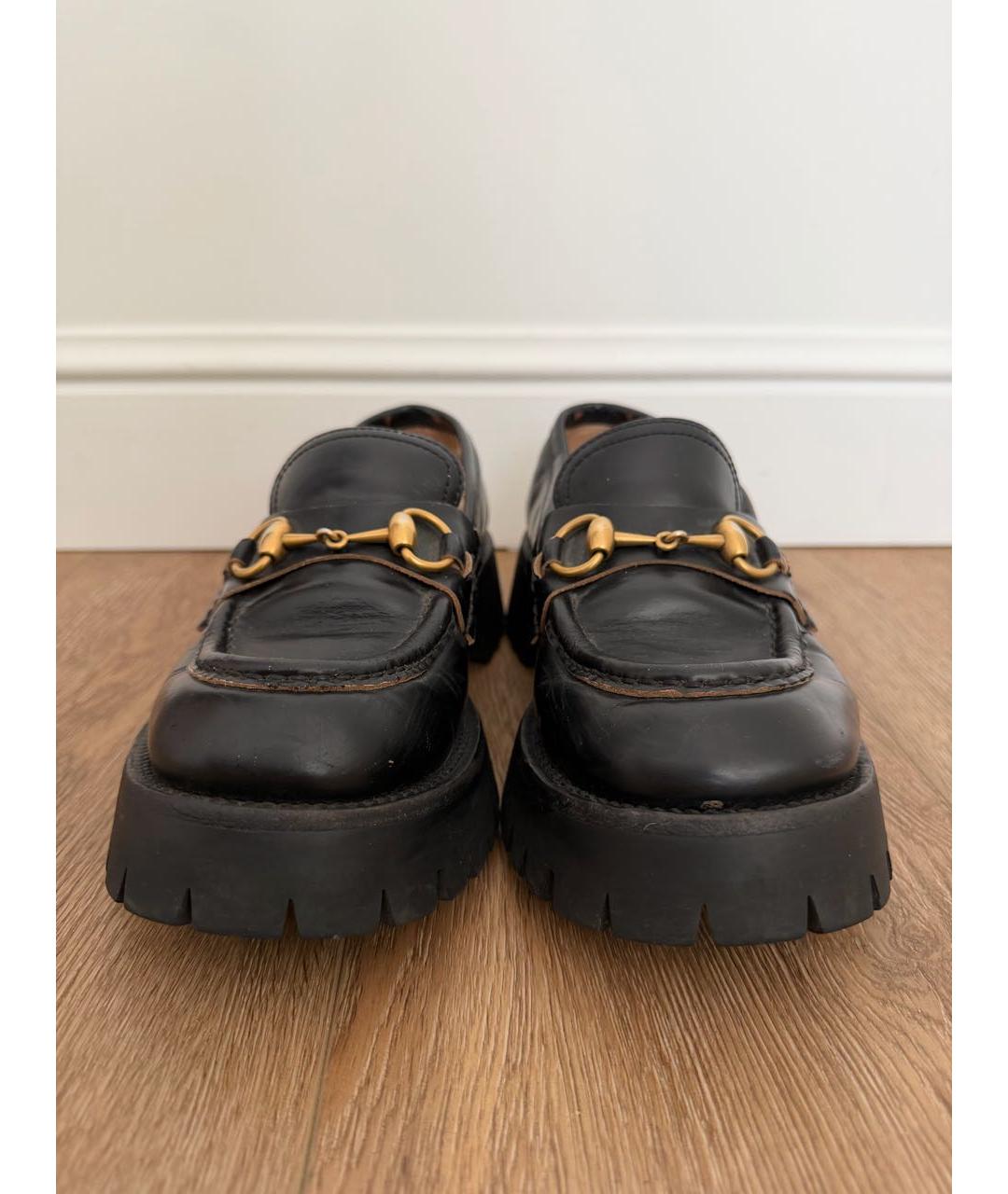 GUCCI Черные кожаные лоферы, фото 2