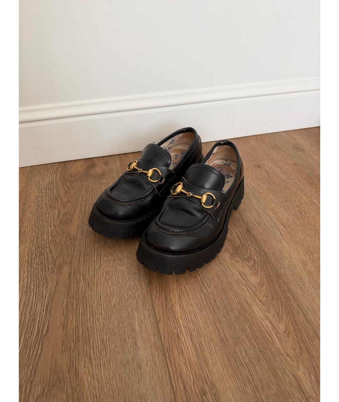 GUCCI Черные кожаные лоферы, фото 8