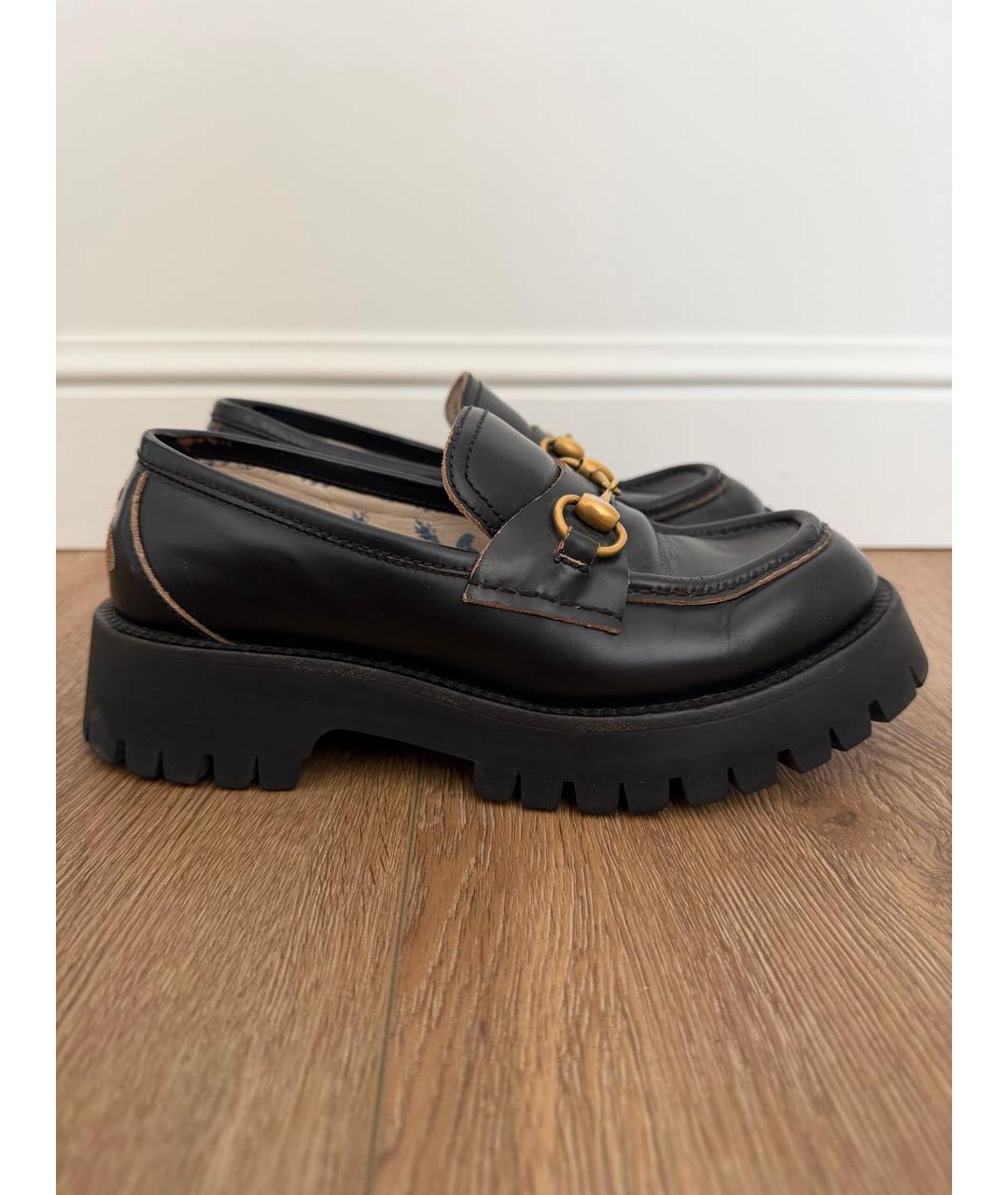 GUCCI Черные кожаные лоферы, фото 9