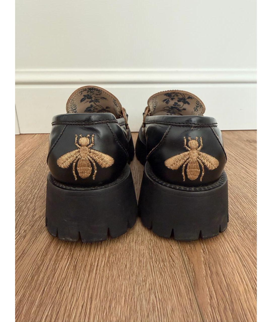 GUCCI Черные кожаные лоферы, фото 4