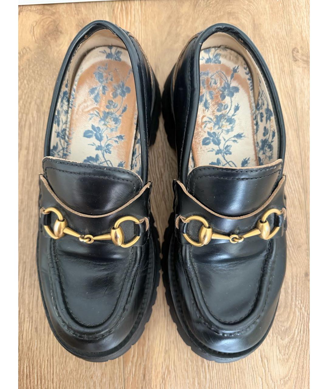 GUCCI Черные кожаные лоферы, фото 3