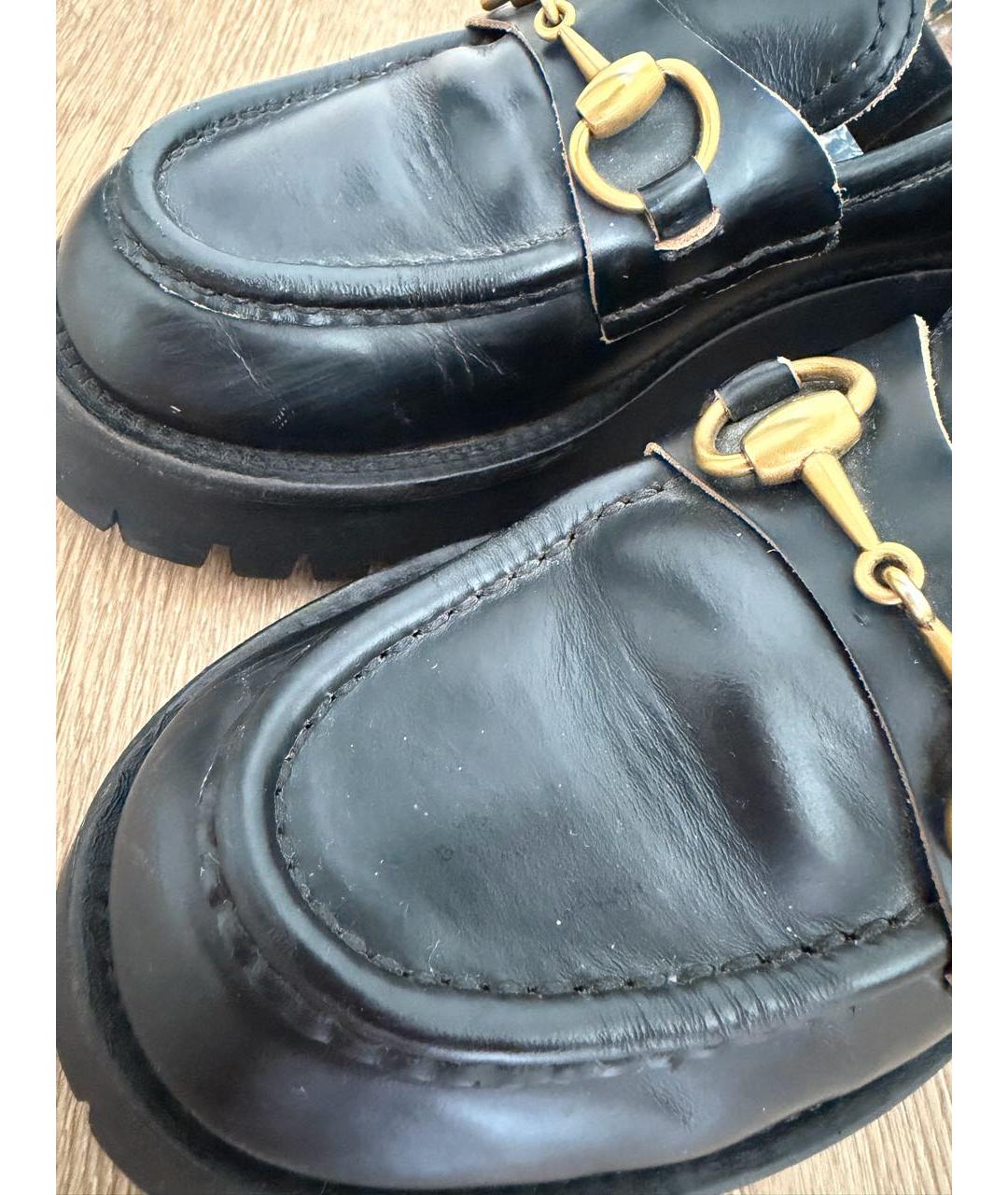 GUCCI Черные кожаные лоферы, фото 7