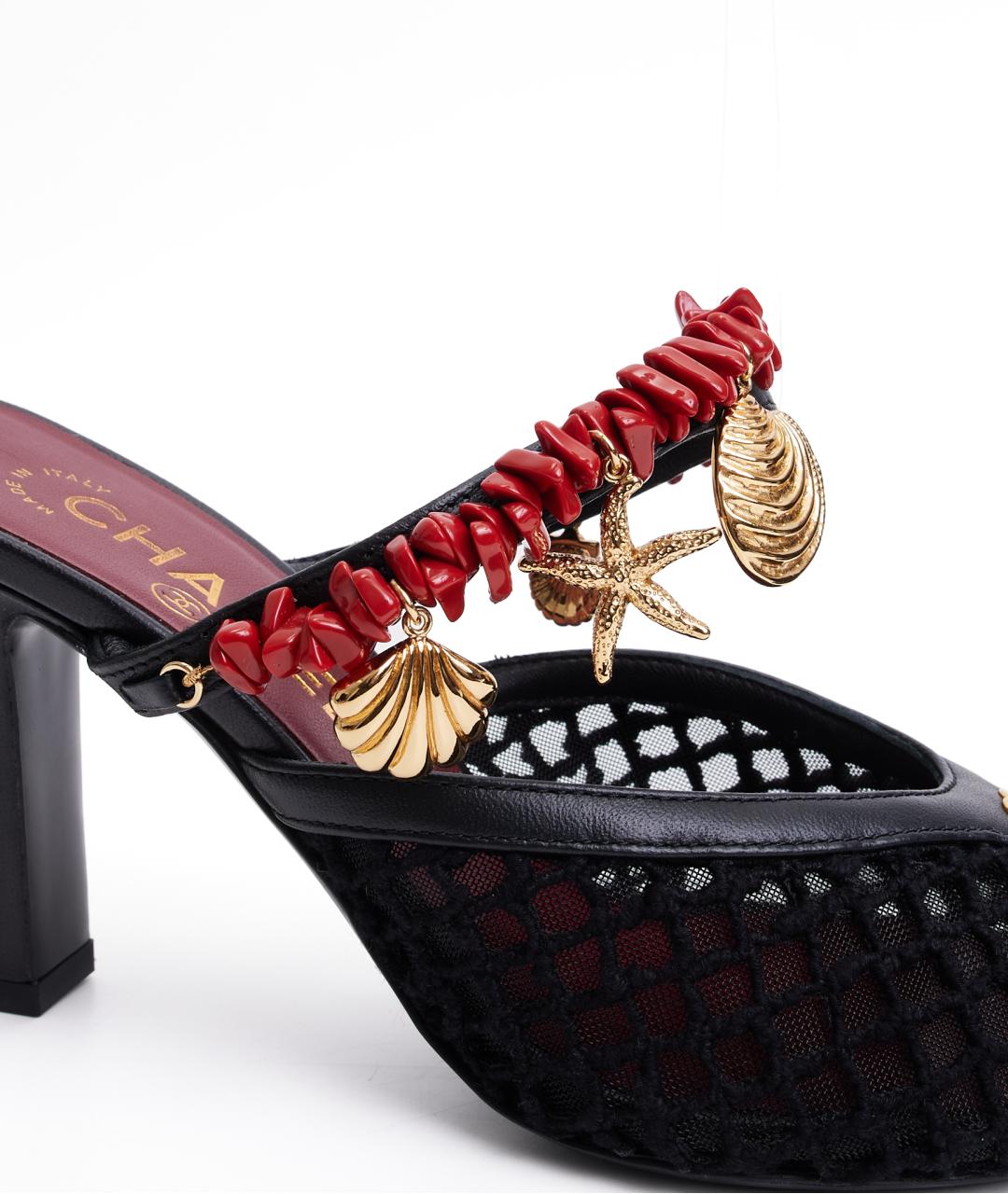 CHANEL Черные текстильные мюли, фото 7