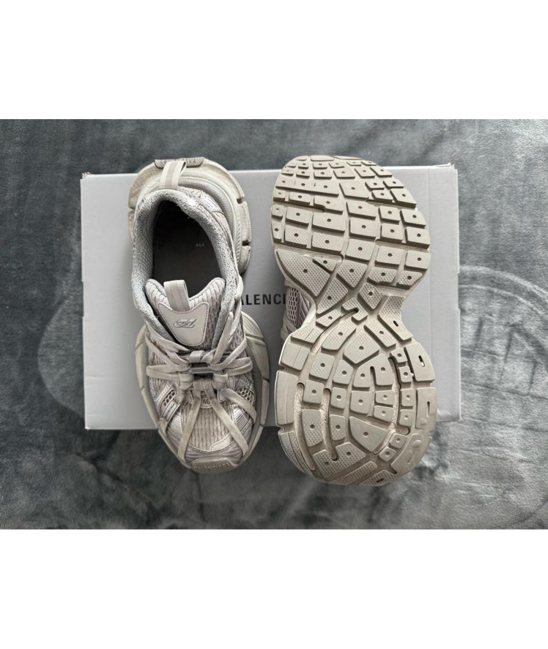 BALENCIAGA Серые текстильные низкие кроссовки / кеды, фото 4