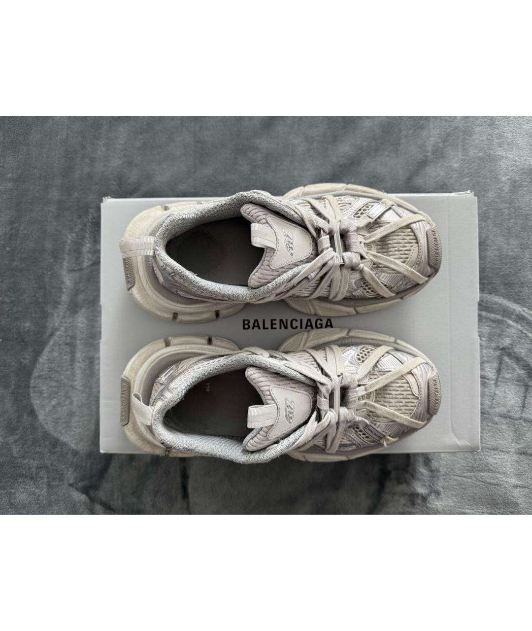 BALENCIAGA Серые текстильные низкие кроссовки / кеды, фото 2