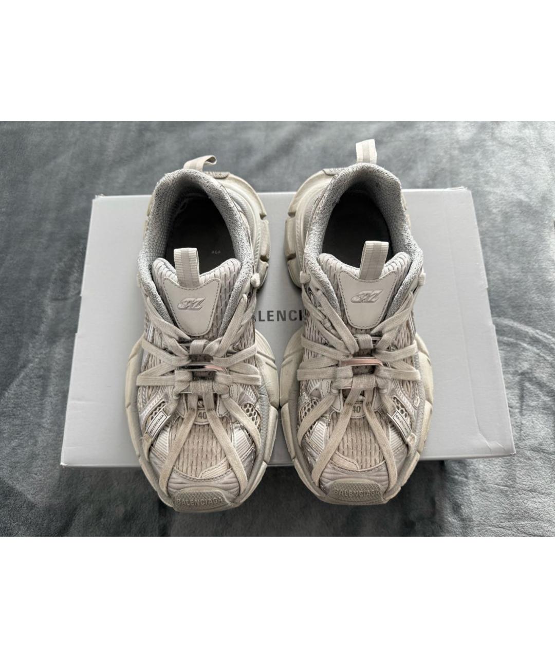 BALENCIAGA Серые текстильные низкие кроссовки / кеды, фото 3