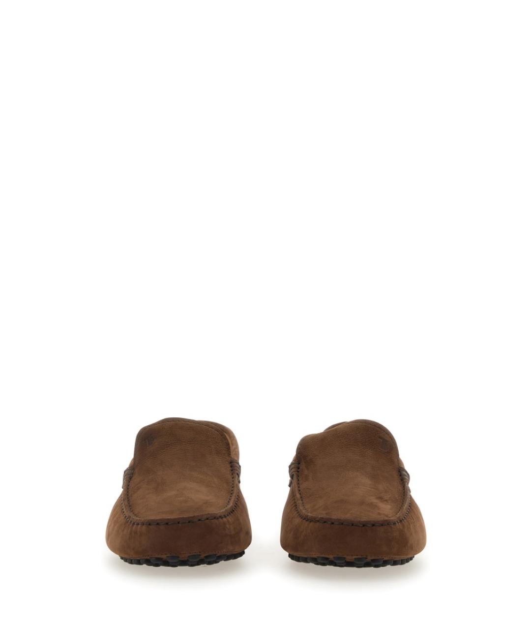TOD'S Коричневые кожаные мокасины, фото 4