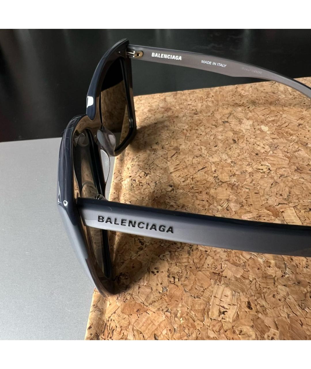 BALENCIAGA Серебряные пластиковые солнцезащитные очки, фото 3