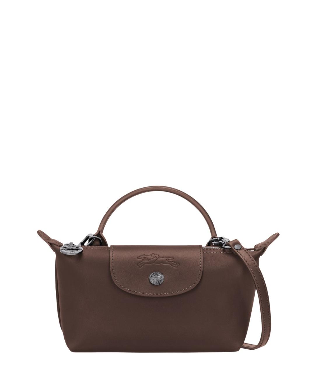 LONGCHAMP Коричневая кожаная сумка через плечо, фото 1