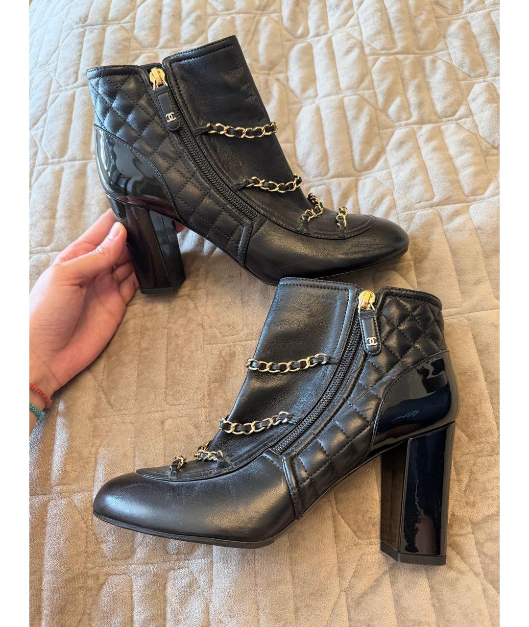 CHANEL Черные кожаные ботильоны, фото 7