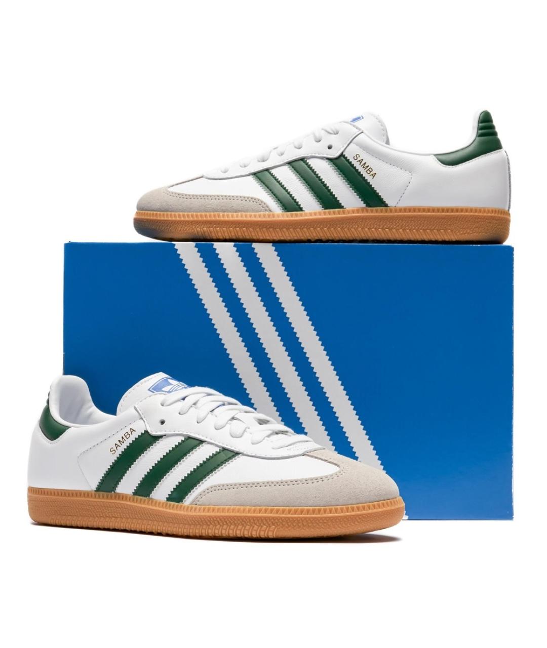ADIDAS Белые кожаные кроссовки, фото 4