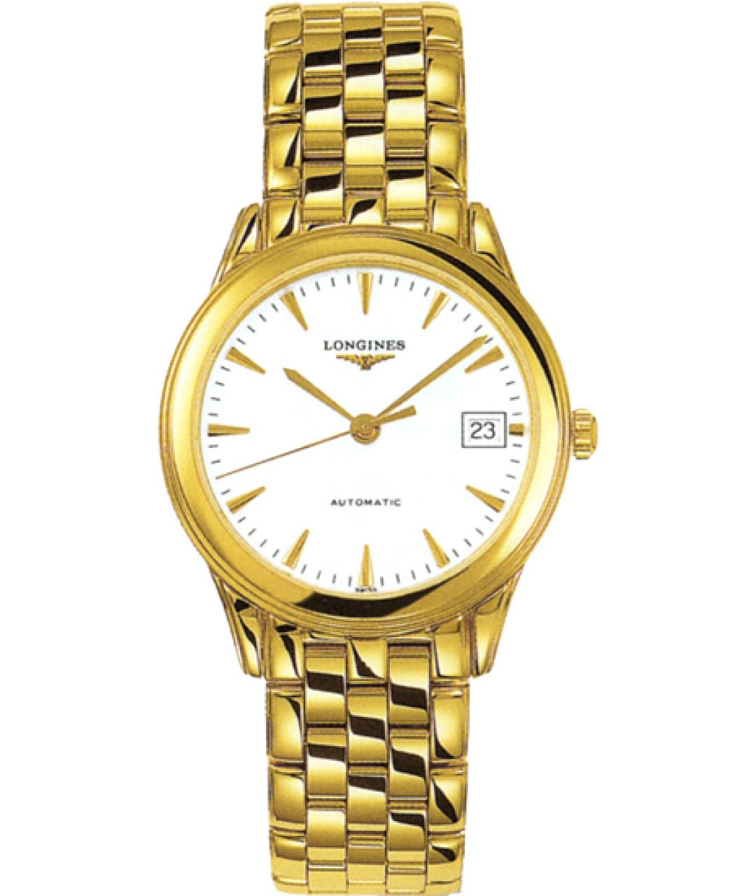 LONGINES Белые часы из желтого золота, фото 1