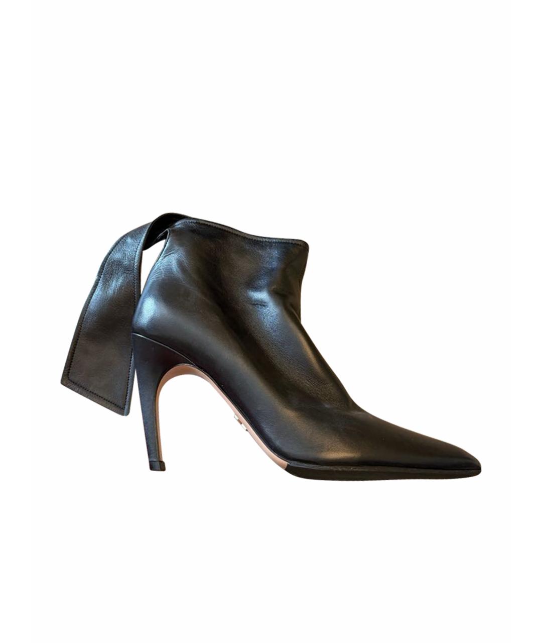 CHRISTIAN DIOR Черные кожаные ботильоны, фото 1