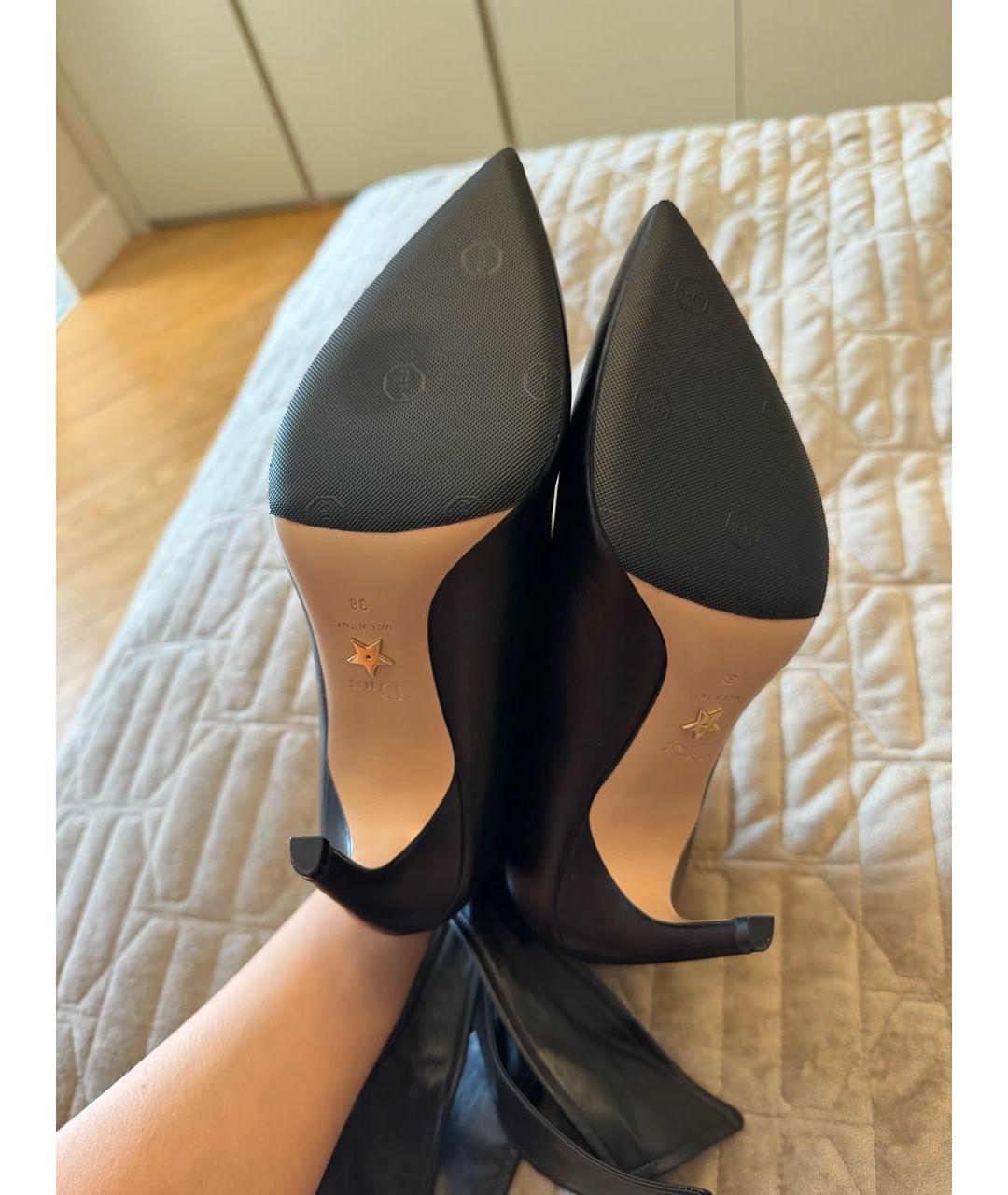CHRISTIAN DIOR Черные кожаные ботильоны, фото 2
