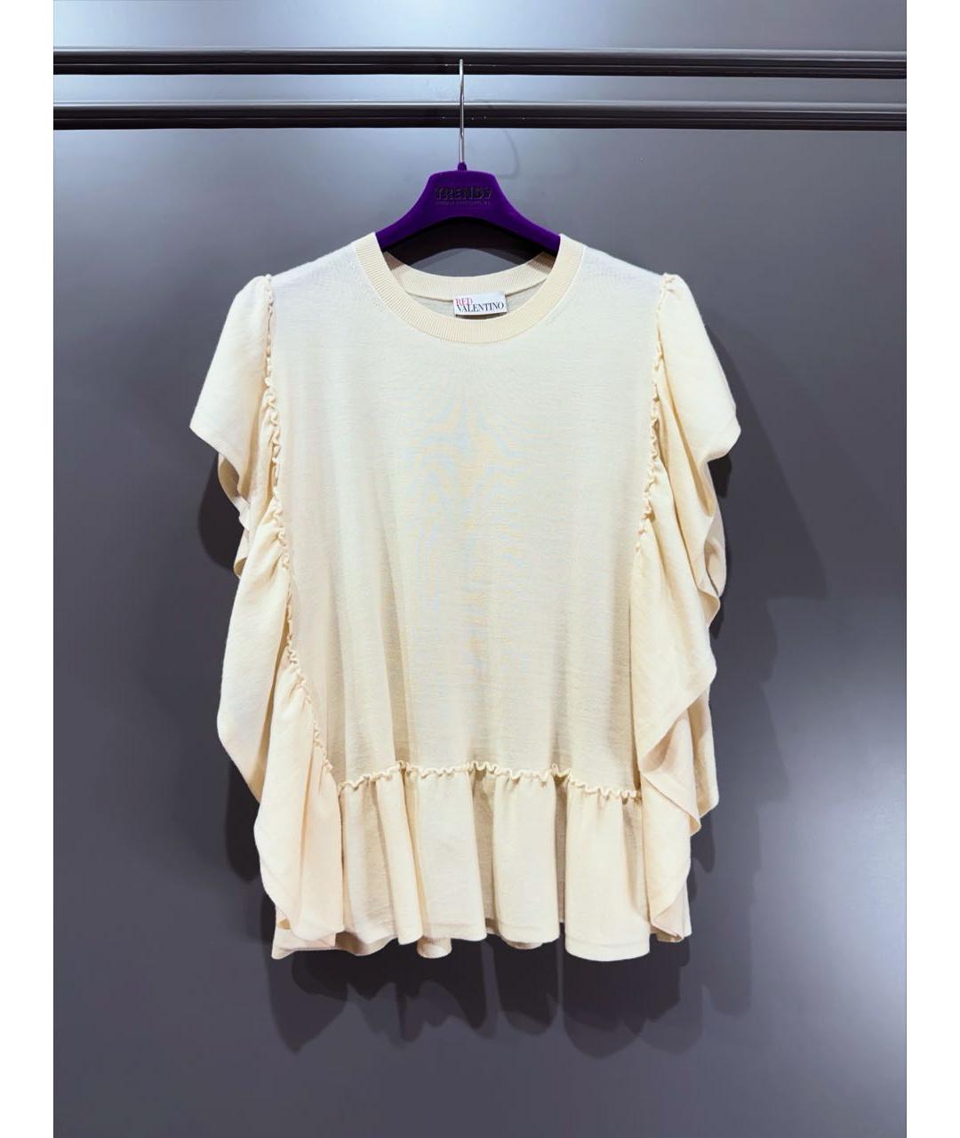 RED VALENTINO Белая шерстяная футболка, фото 7