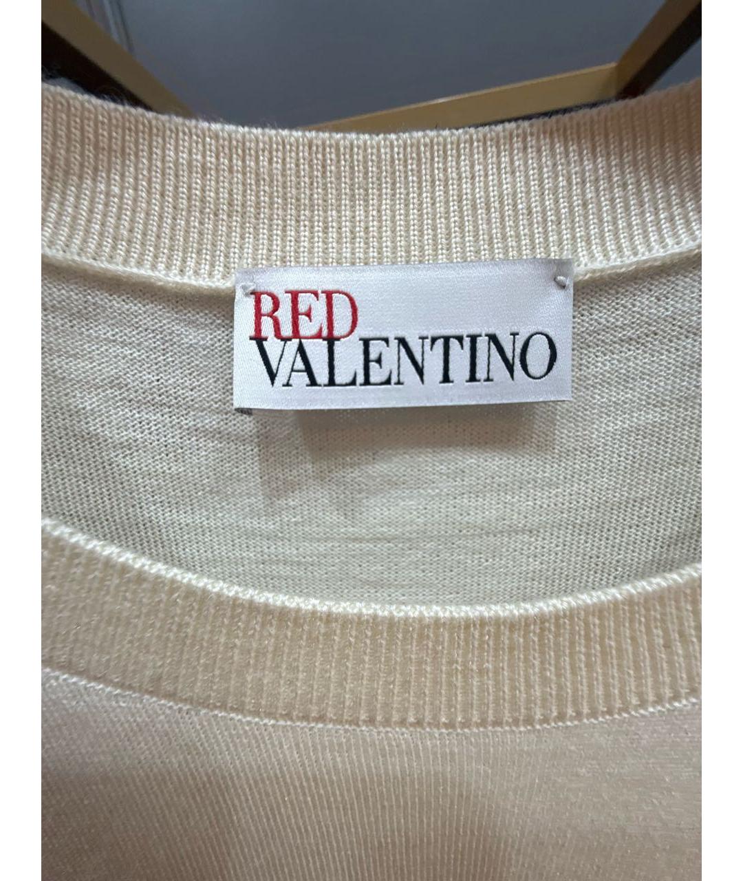 RED VALENTINO Белая шерстяная футболка, фото 6