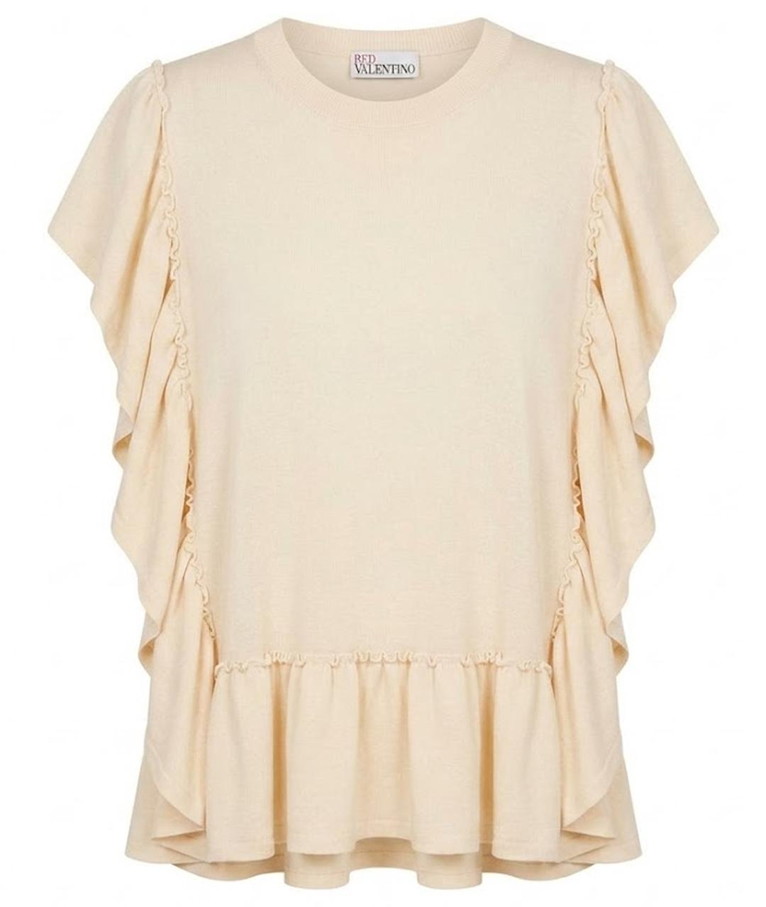 RED VALENTINO Белая шерстяная футболка, фото 1