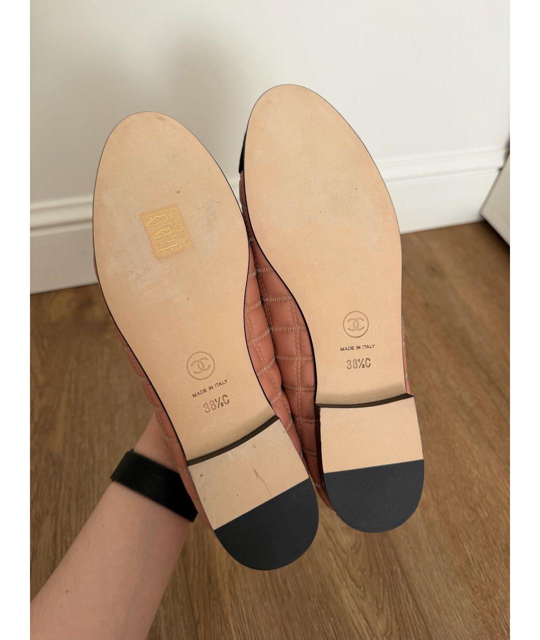 CHANEL Коралловые кожаные балетки, фото 5