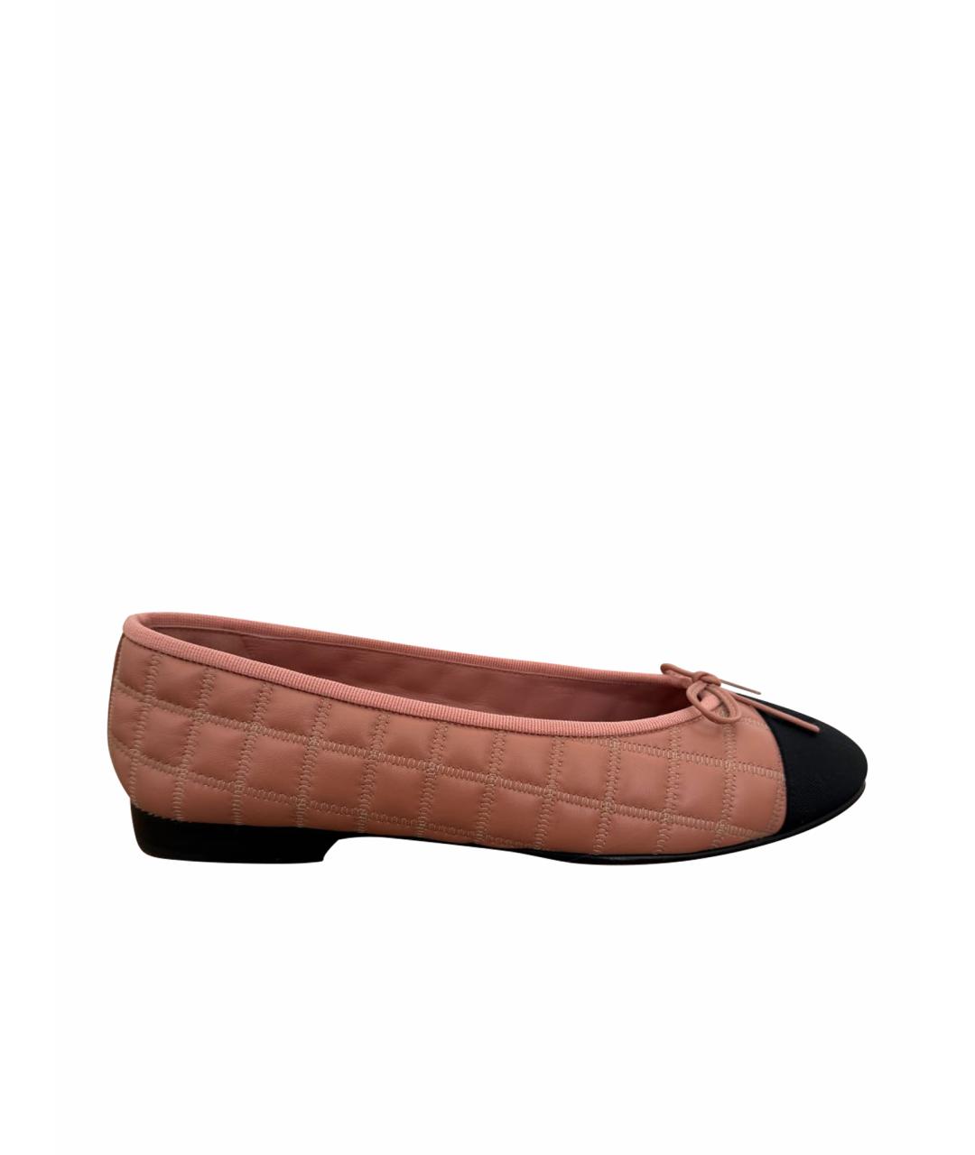 CHANEL Коралловые кожаные балетки, фото 1
