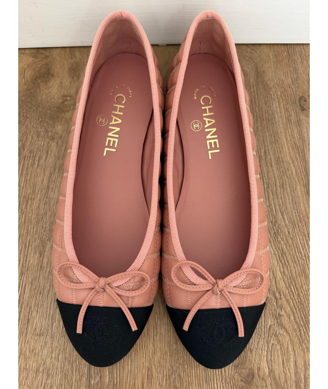 CHANEL Коралловые кожаные балетки, фото 3
