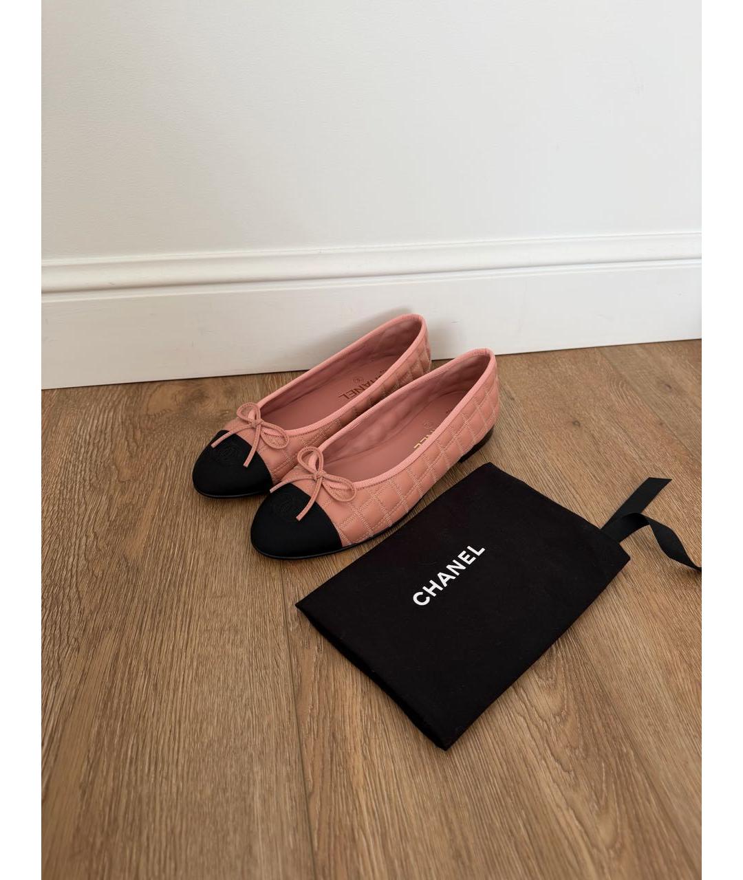 CHANEL Коралловые кожаные балетки, фото 8