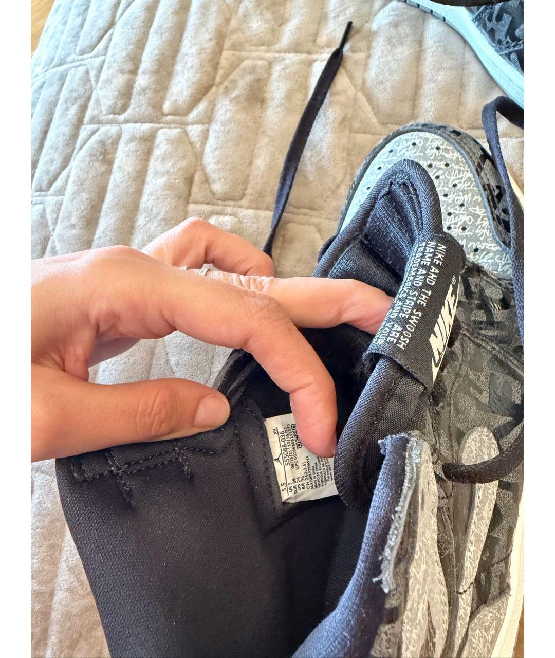NIKE Черные кожаные кроссовки, фото 4