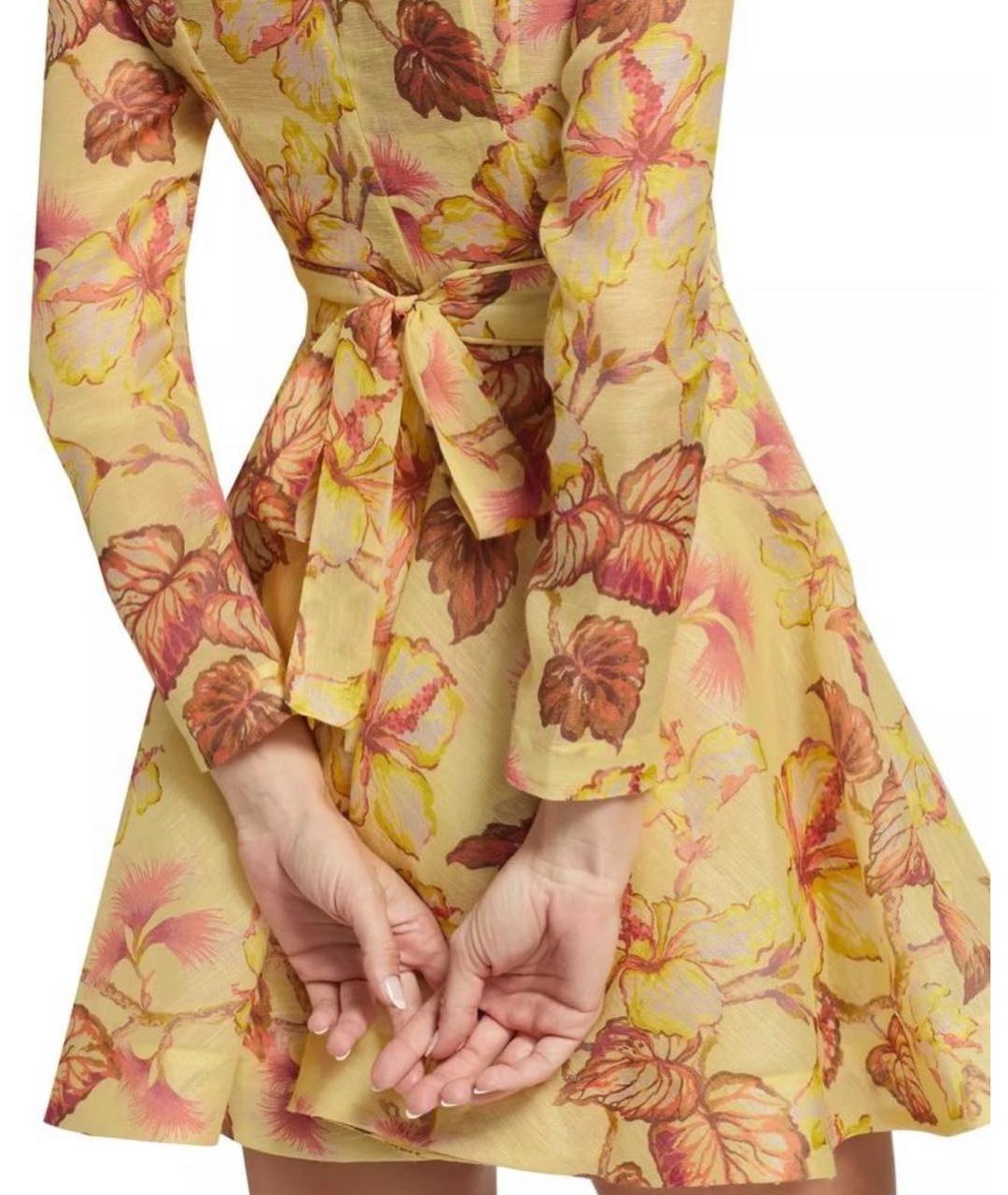 ZIMMERMANN Желтое льняное платье, фото 4