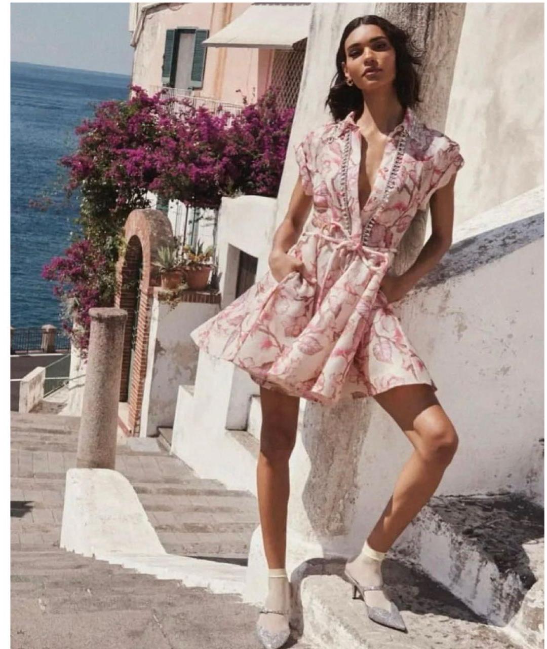 ZIMMERMANN Розовое льняное платье, фото 7