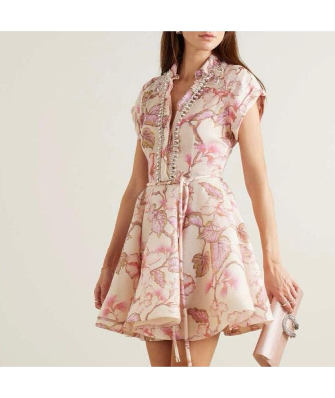 ZIMMERMANN Розовое льняное платье, фото 6