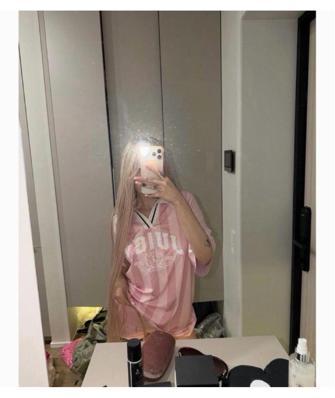 JUICY COUTURE Розовая полиэстеровая футболка, фото 5