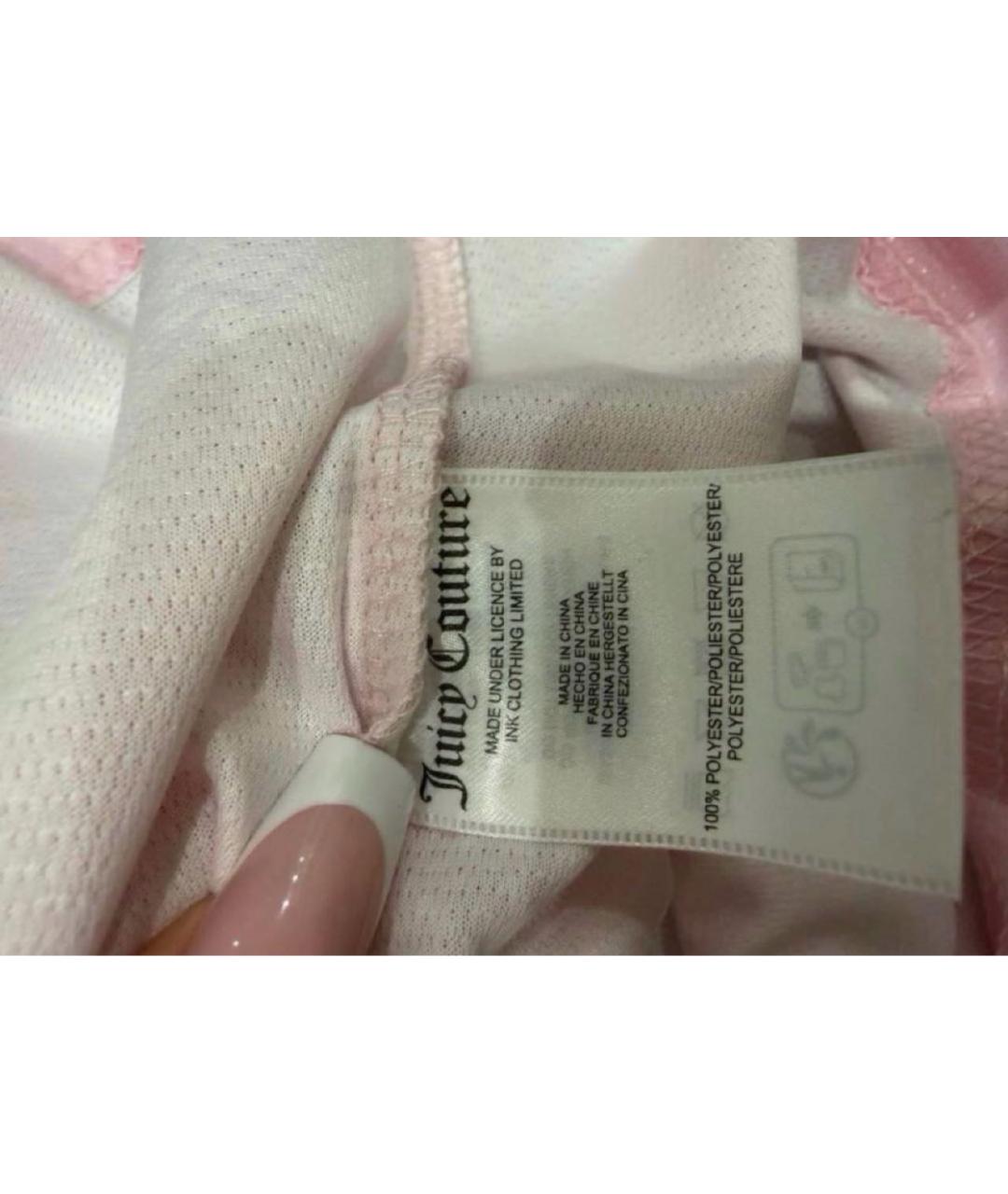 JUICY COUTURE Розовая полиэстеровая футболка, фото 7