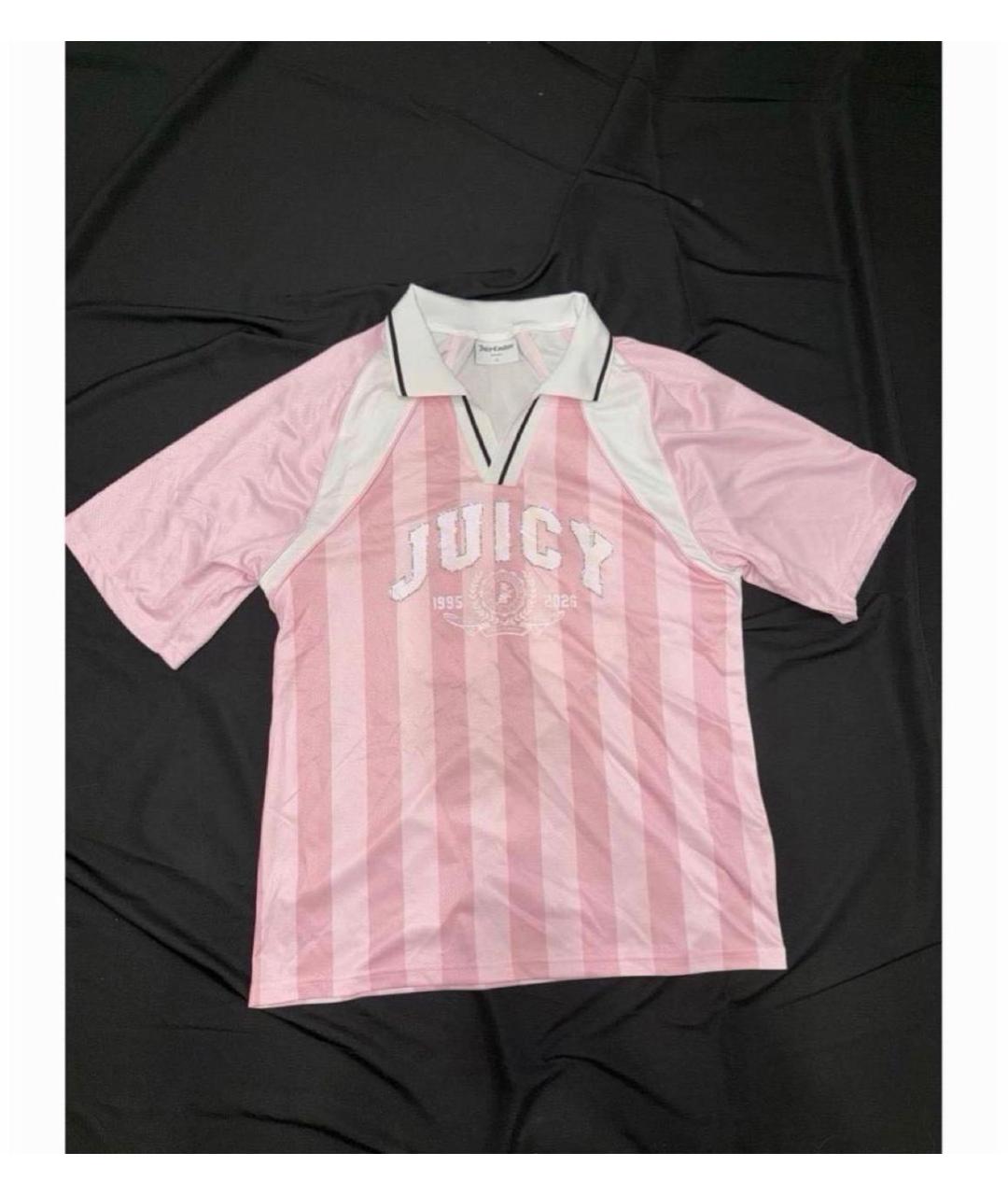 JUICY COUTURE Розовая полиэстеровая футболка, фото 6