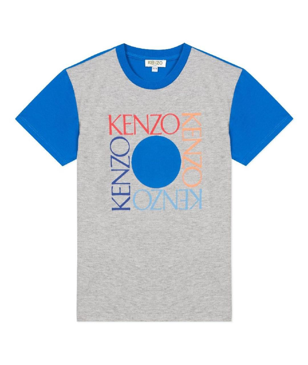 KENZO Серая хлопковая детская футболка, фото 3