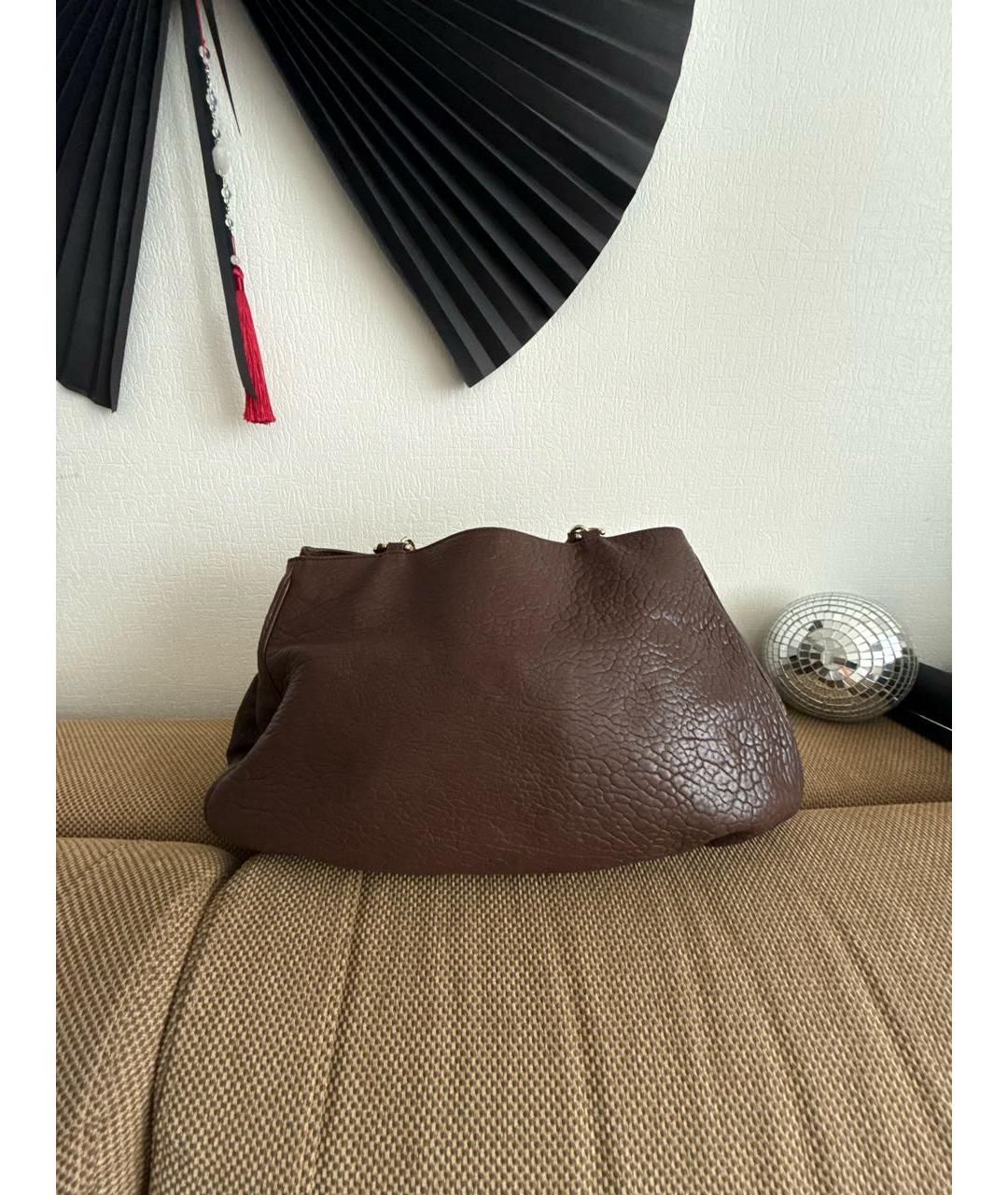 FENDI Коричневая кожаная сумка тоут, фото 3