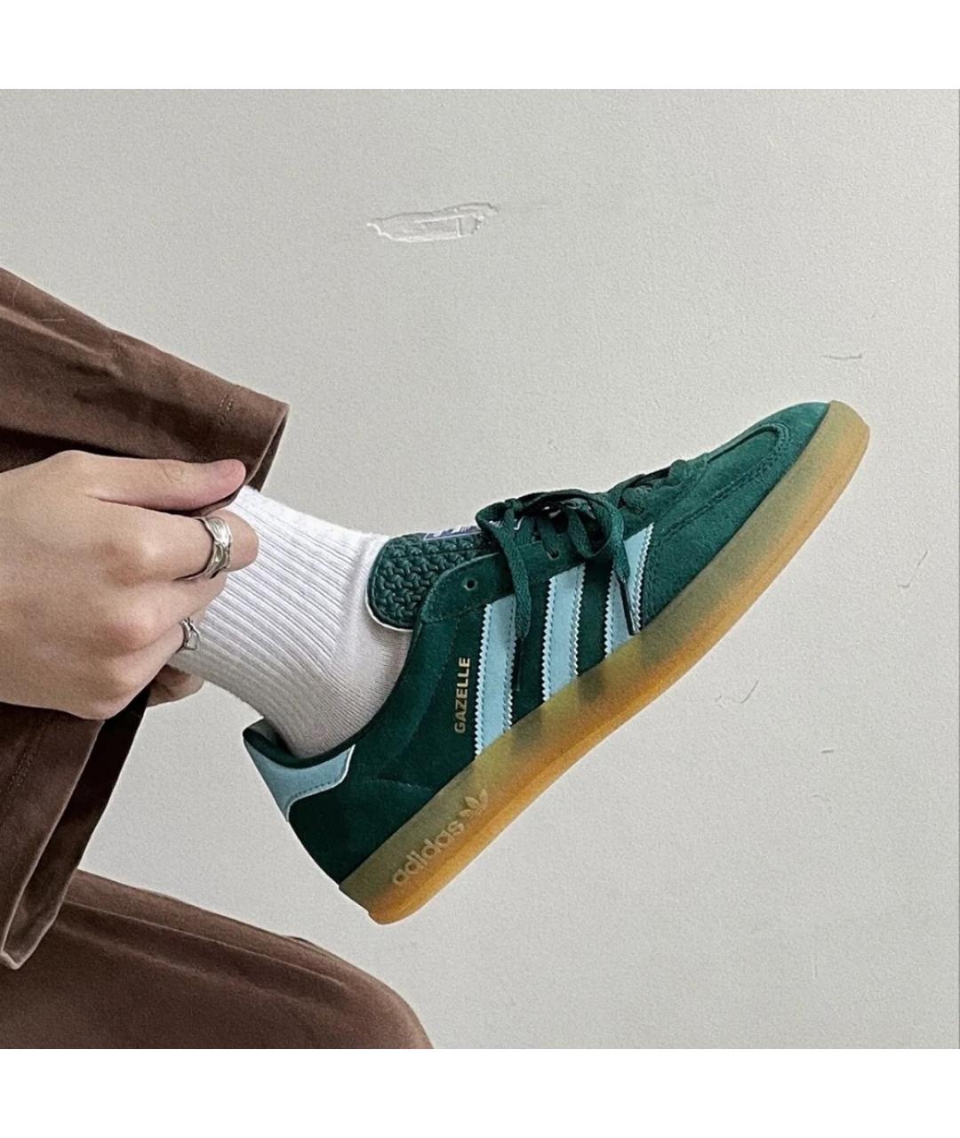 ADIDAS Зеленые замшевые низкие кроссовки / кеды, фото 8