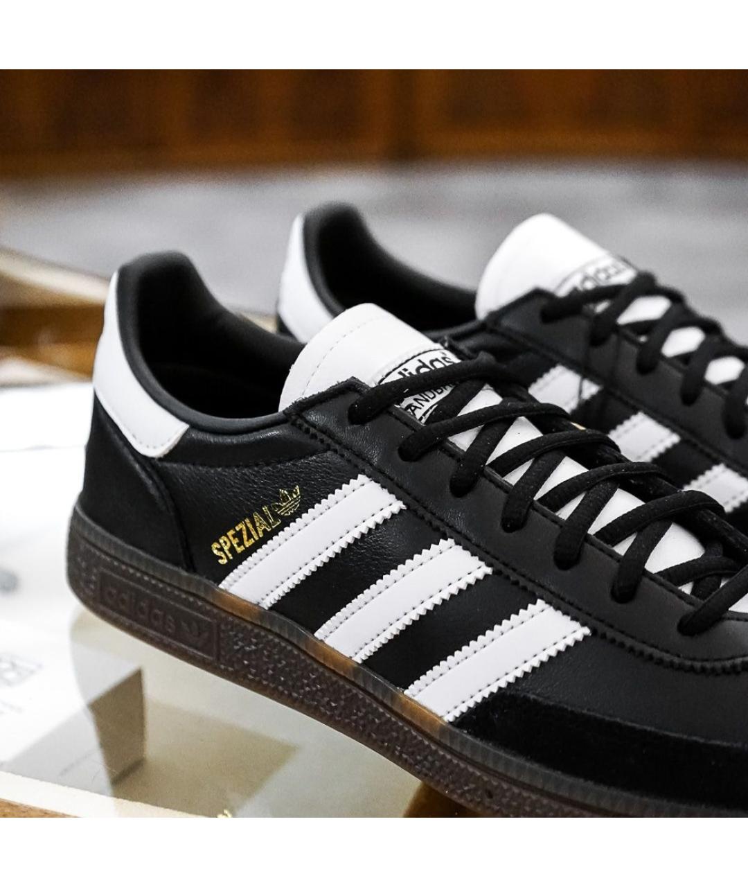 ADIDAS Черные кожаные низкие кроссовки / кеды, фото 8