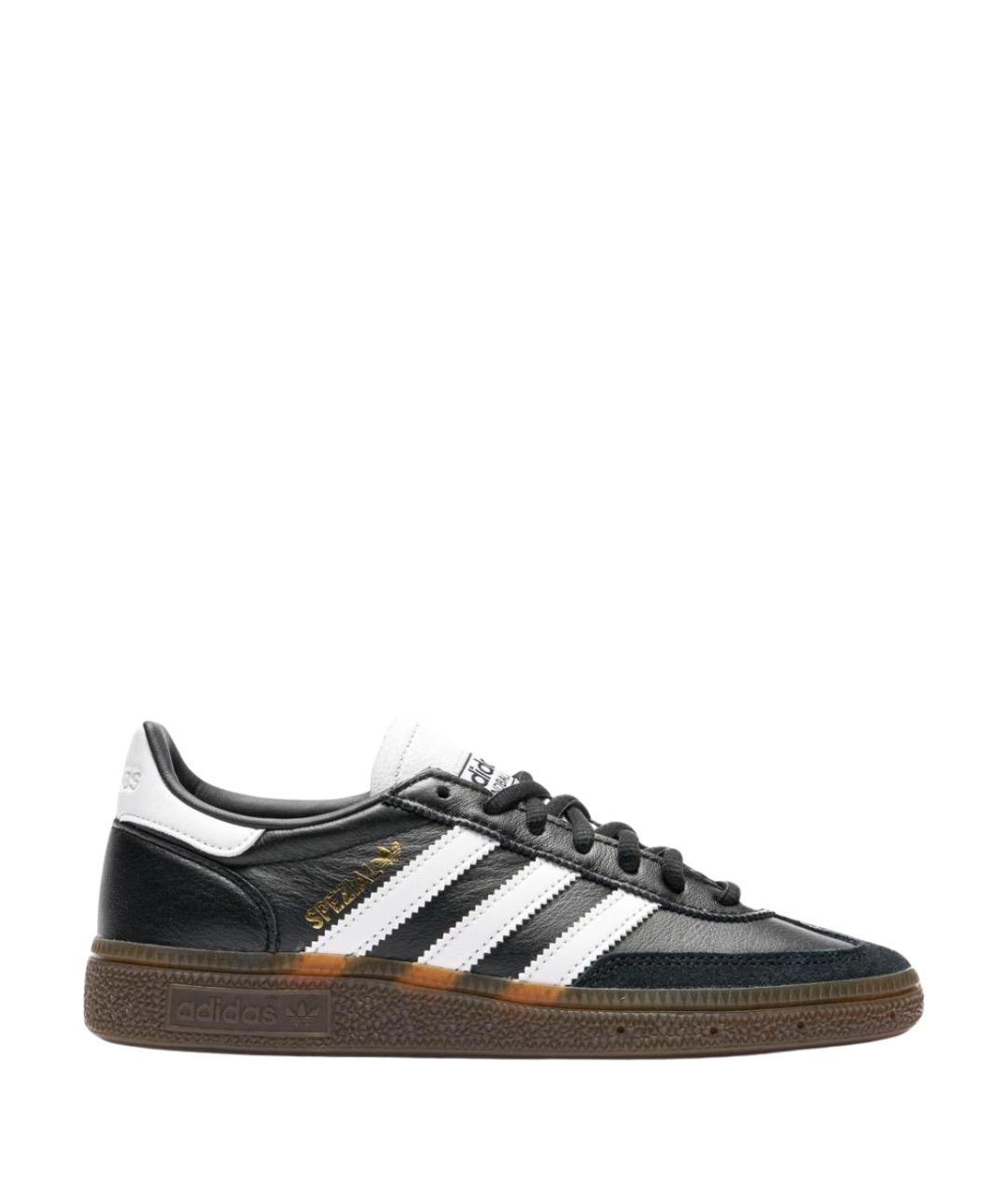 ADIDAS Черные кожаные низкие кроссовки / кеды, фото 1