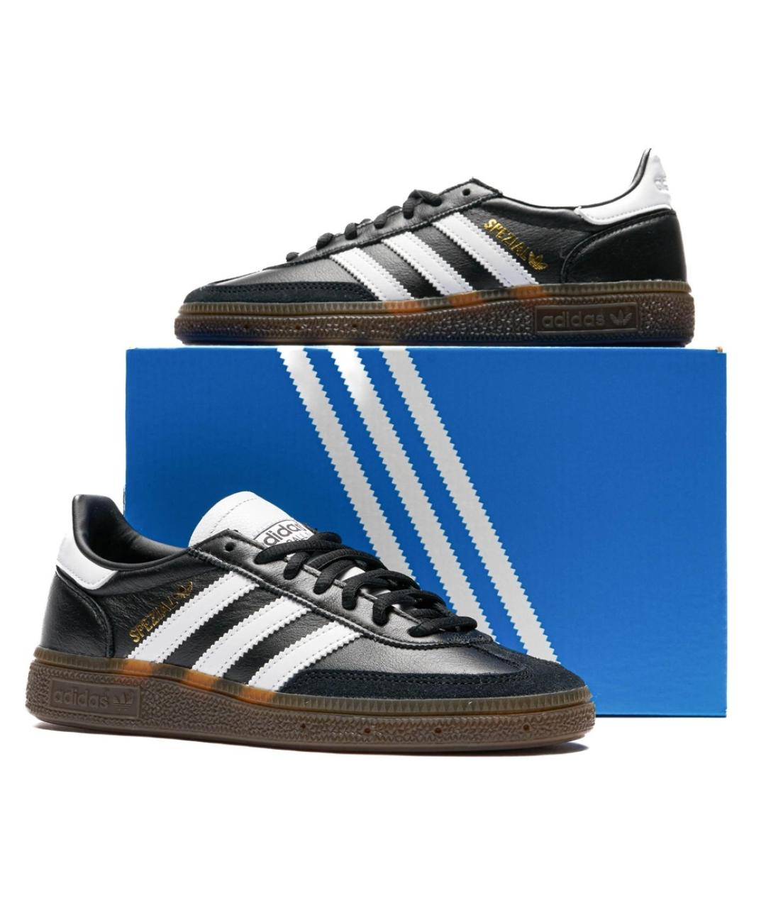 ADIDAS Черные кожаные низкие кроссовки / кеды, фото 5