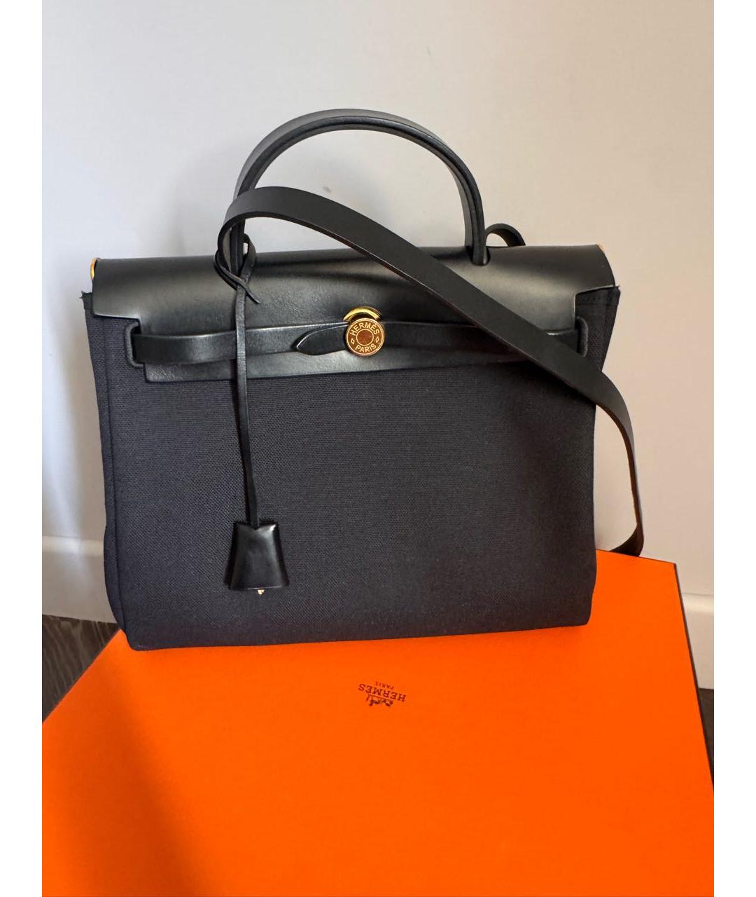 HERMES Черная тканевая сумка через плечо, фото 3