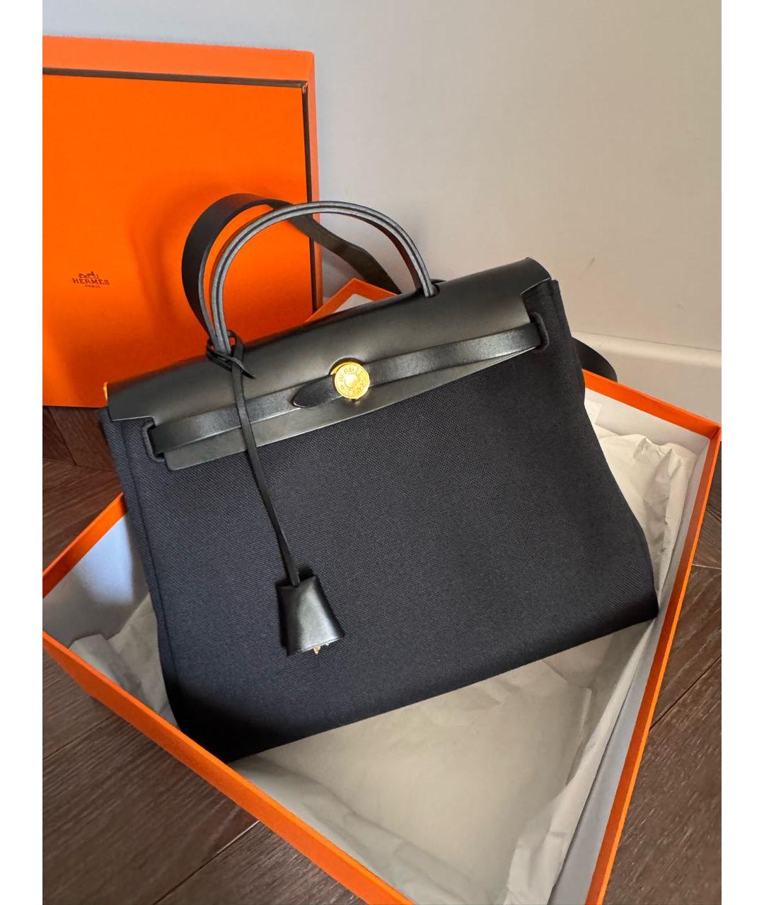 HERMES Черная тканевая сумка через плечо, фото 2