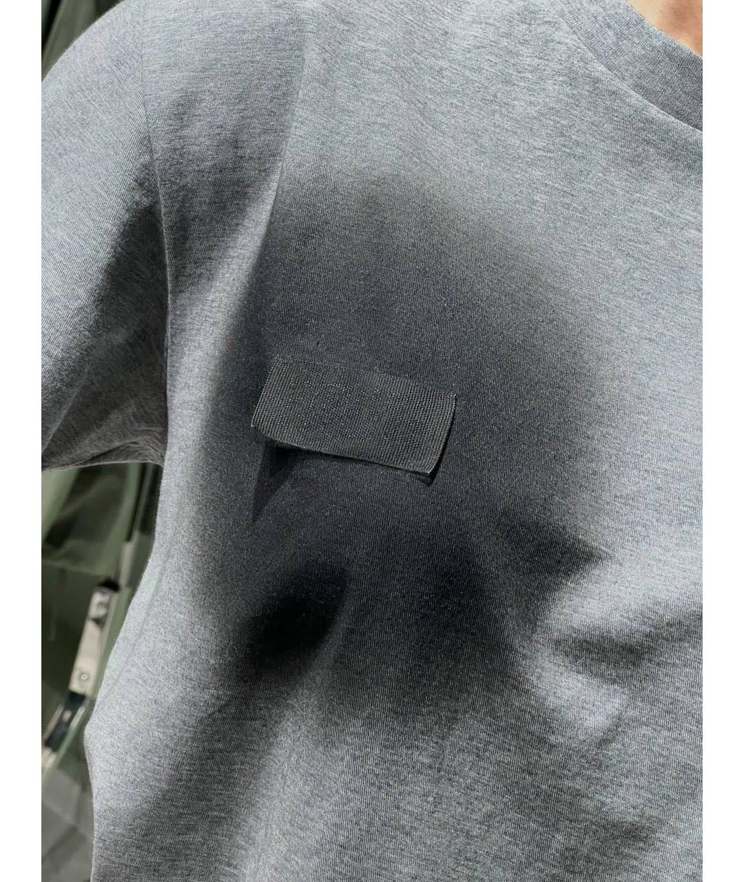 MM6 MAISON MARGIELA Серая хлопковая футболка, фото 4