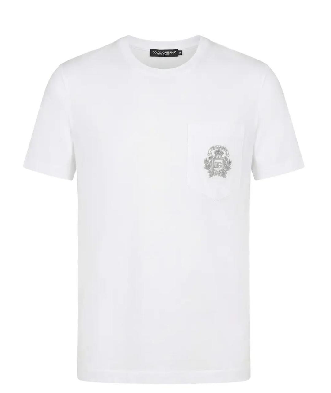DOLCE&GABBANA Белая хлопковая футболка, фото 1