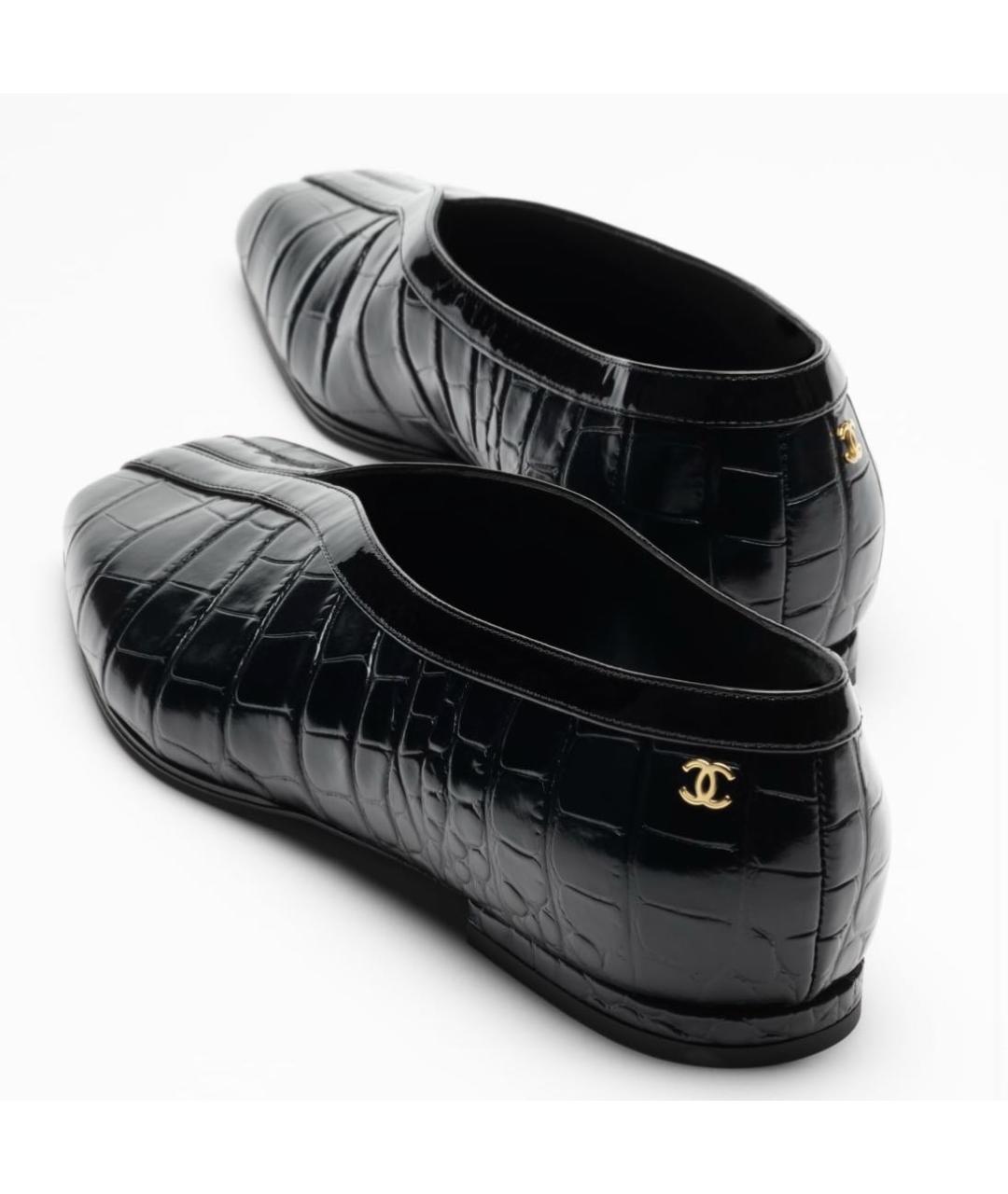 CHANEL Черные лоферы из лакированной кожи, фото 3