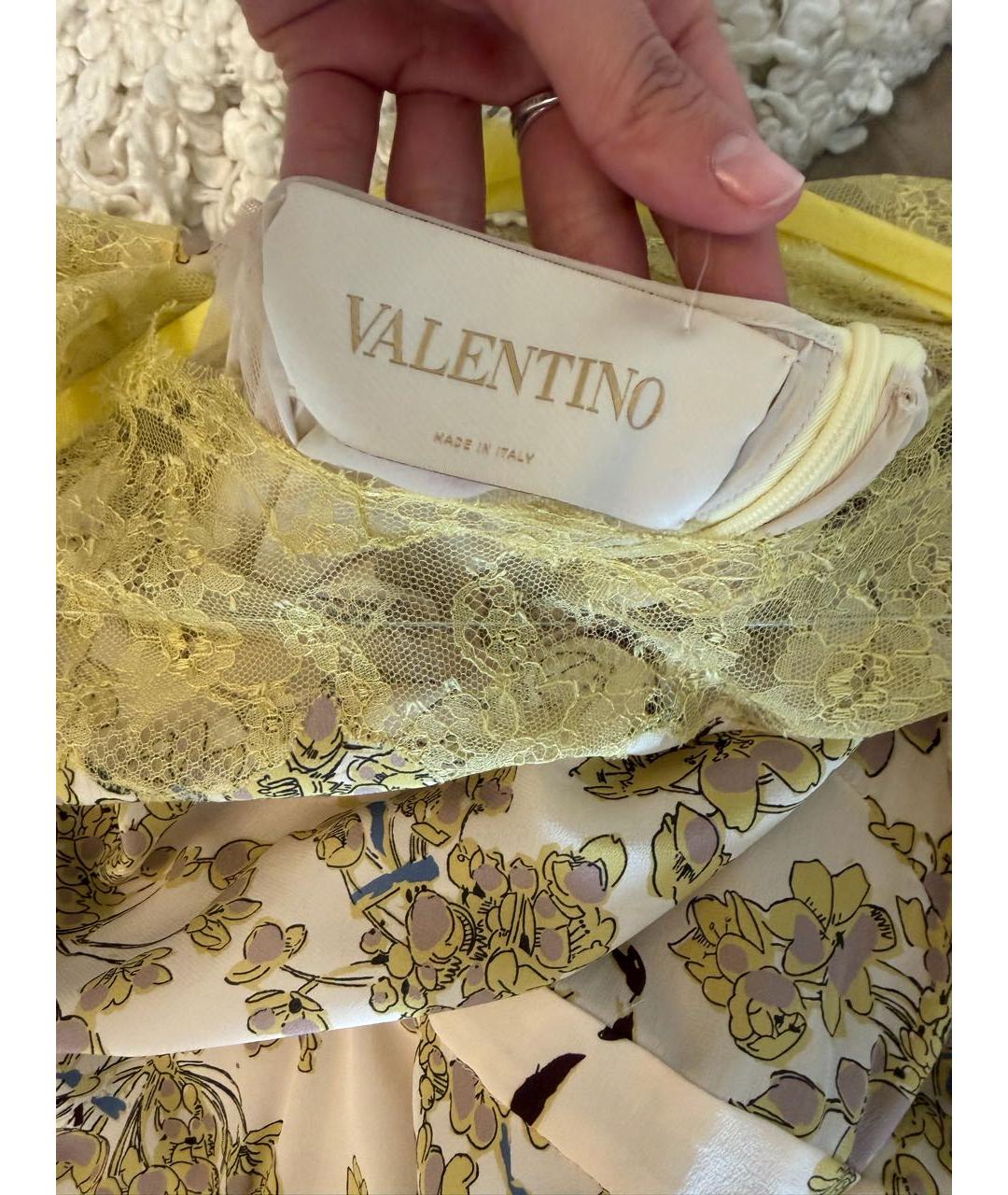 VALENTINO Желтое повседневное платье, фото 4