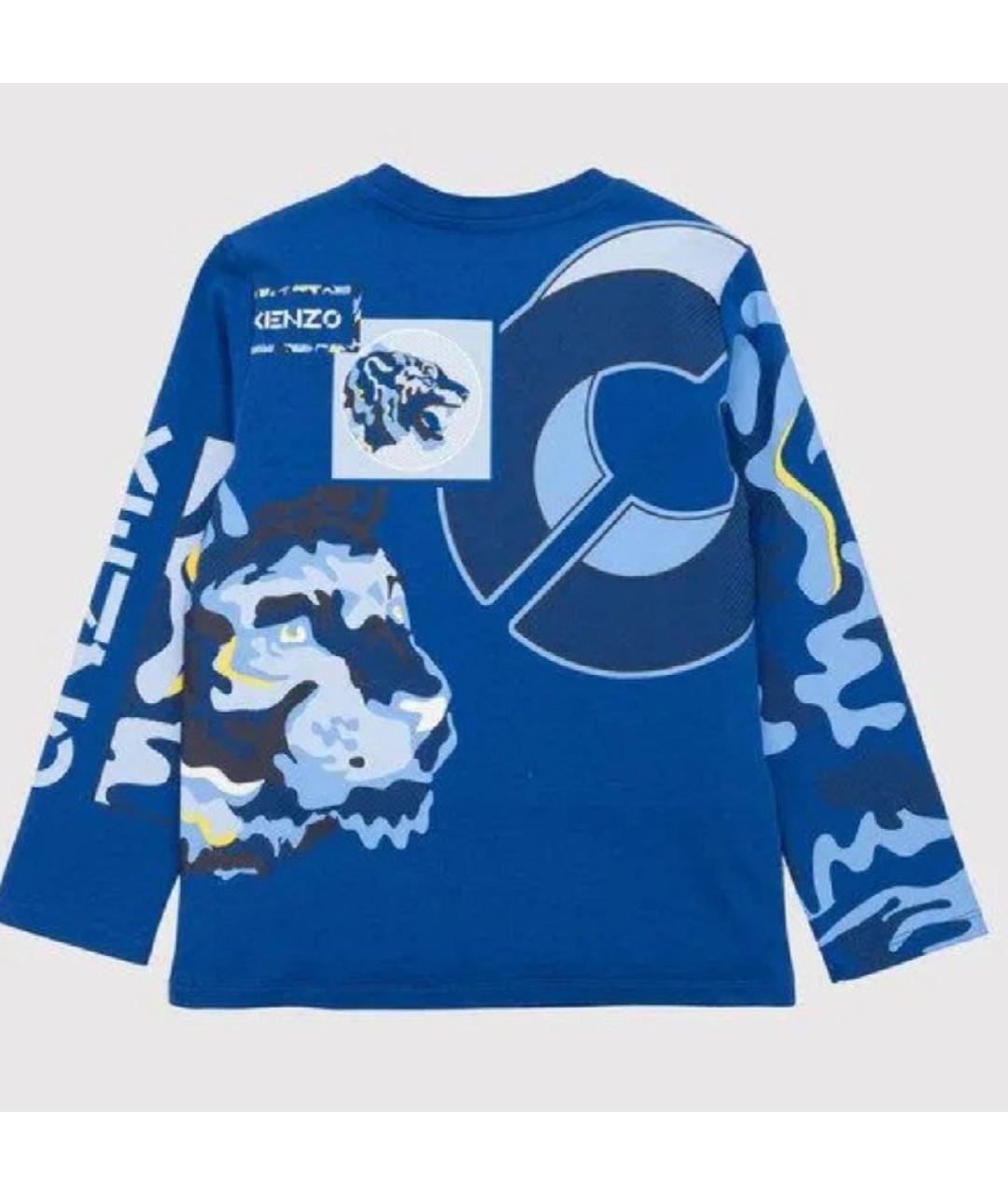 KENZO Синяя хлопковая детская футболка, фото 2
