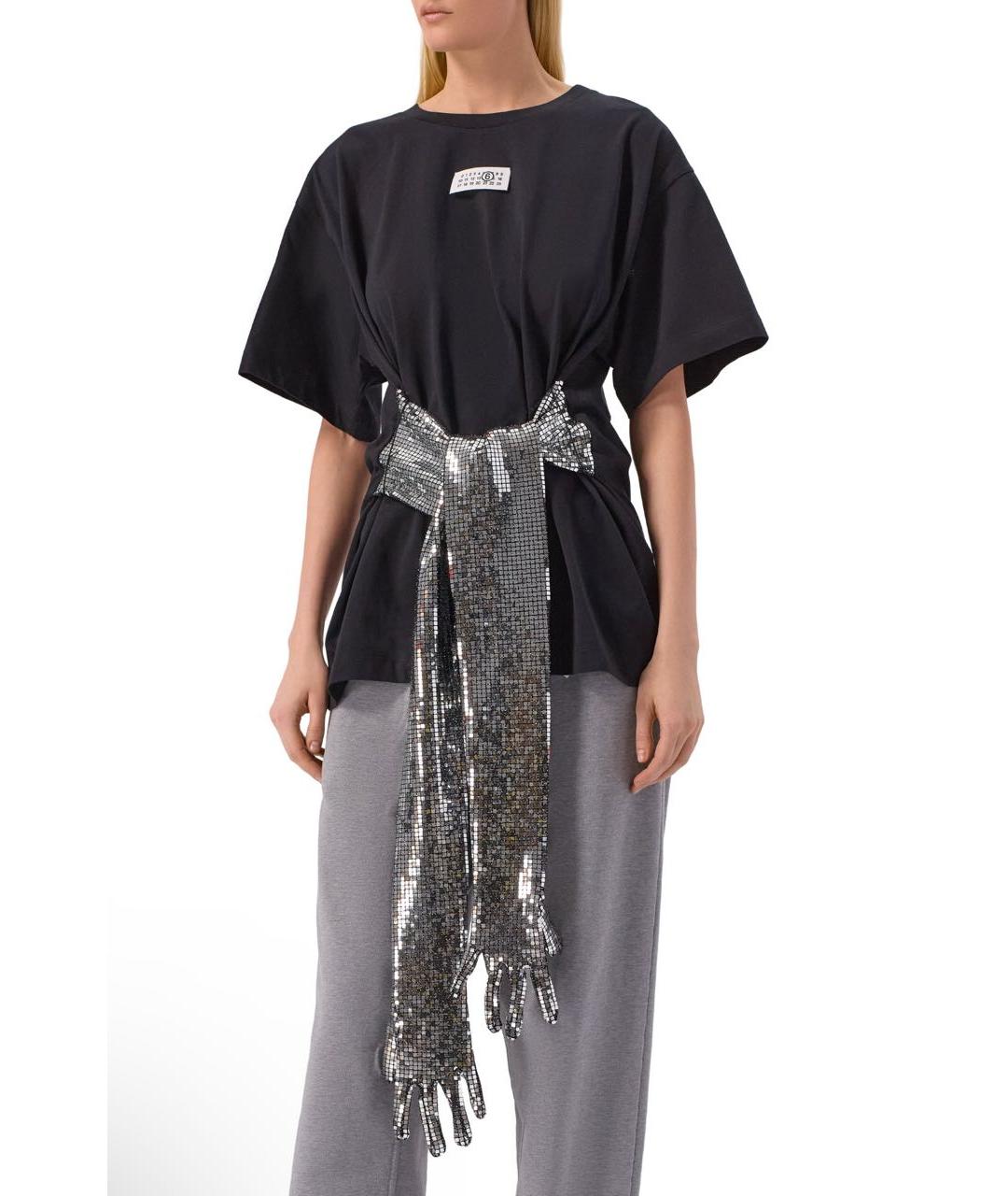 MM6 MAISON MARGIELA Черная хлопковая футболка, фото 5