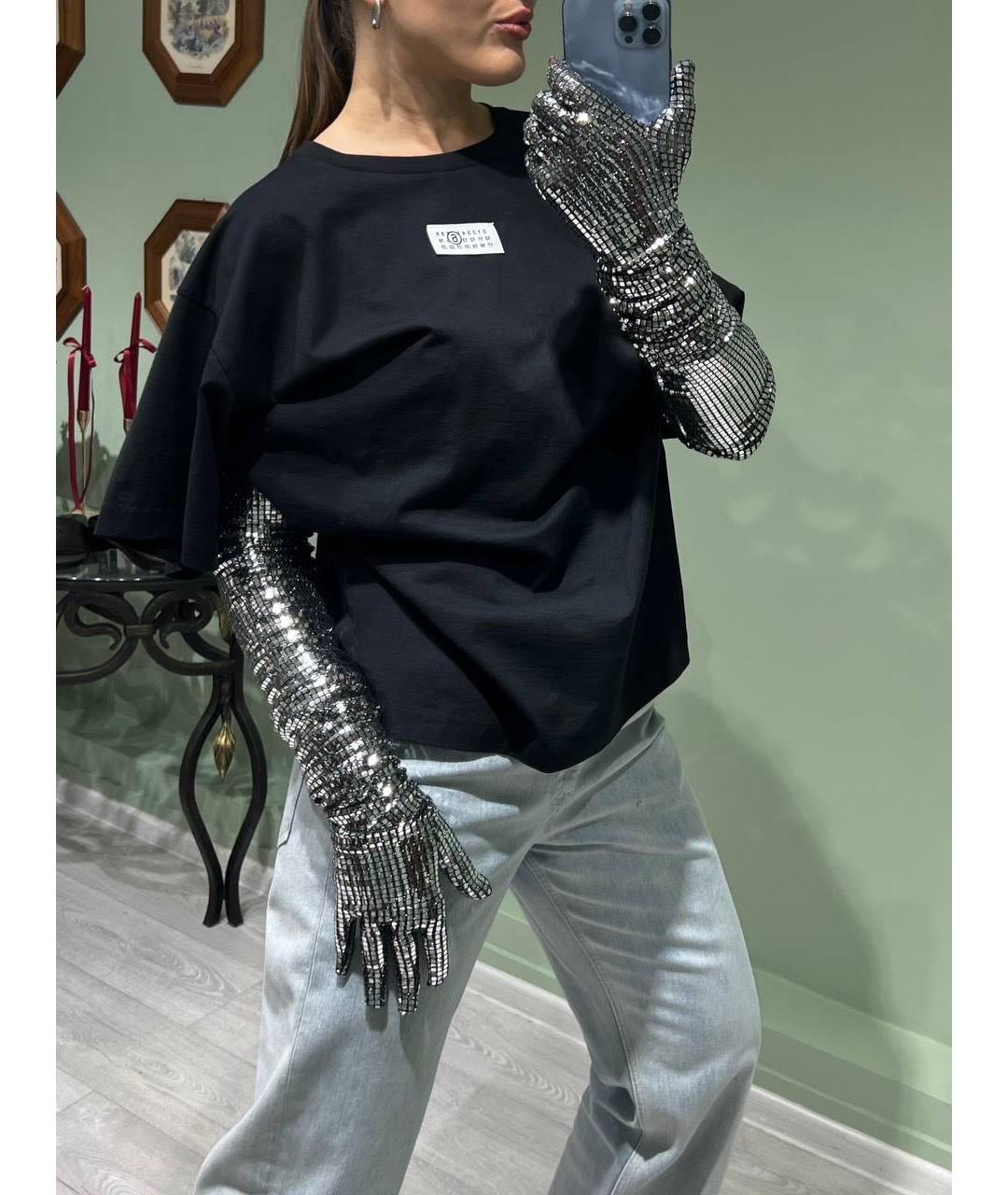 MM6 MAISON MARGIELA Черная хлопковая футболка, фото 8