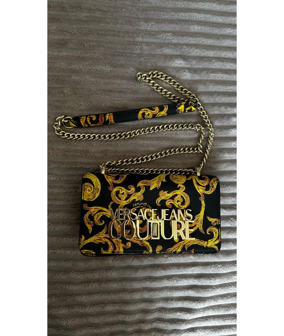 VERSACE JEANS COUTURE Желтая сумка через плечо из искусственной кожи, фото 7
