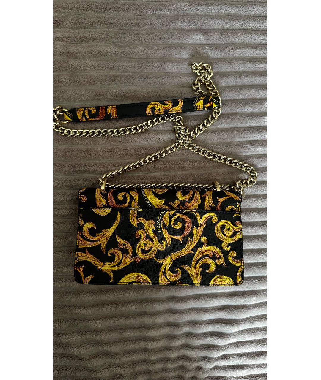 VERSACE JEANS COUTURE Желтая сумка через плечо из искусственной кожи, фото 3
