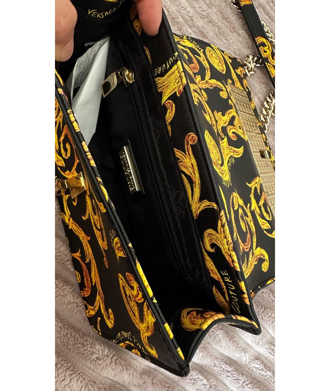 VERSACE JEANS COUTURE Желтая сумка через плечо из искусственной кожи, фото 4